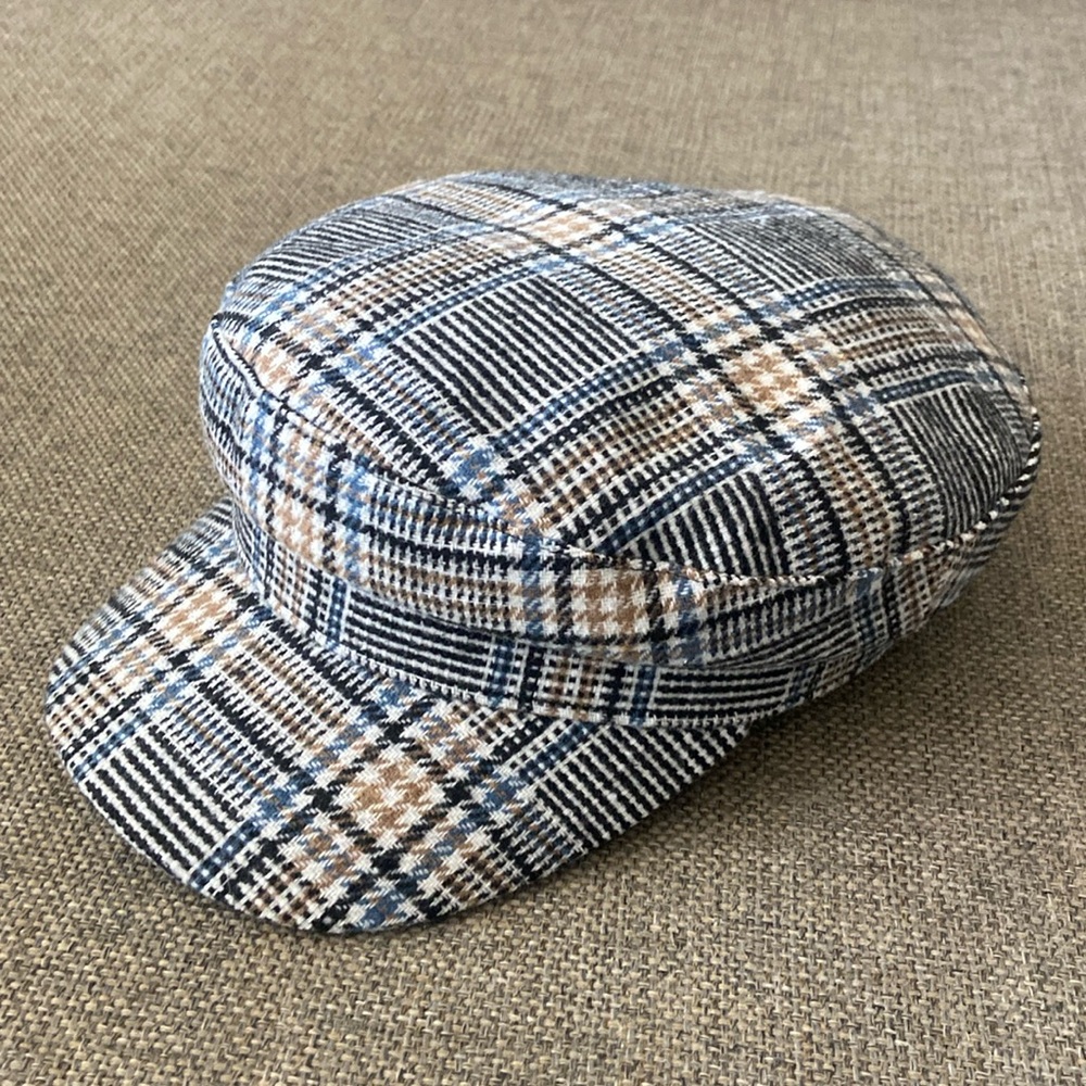 Free People plaid lieutenant adjustable hat